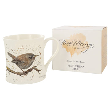 Faire: EastWest bird mug WREN WATERCOLOR MUG by artist Bree Merryn